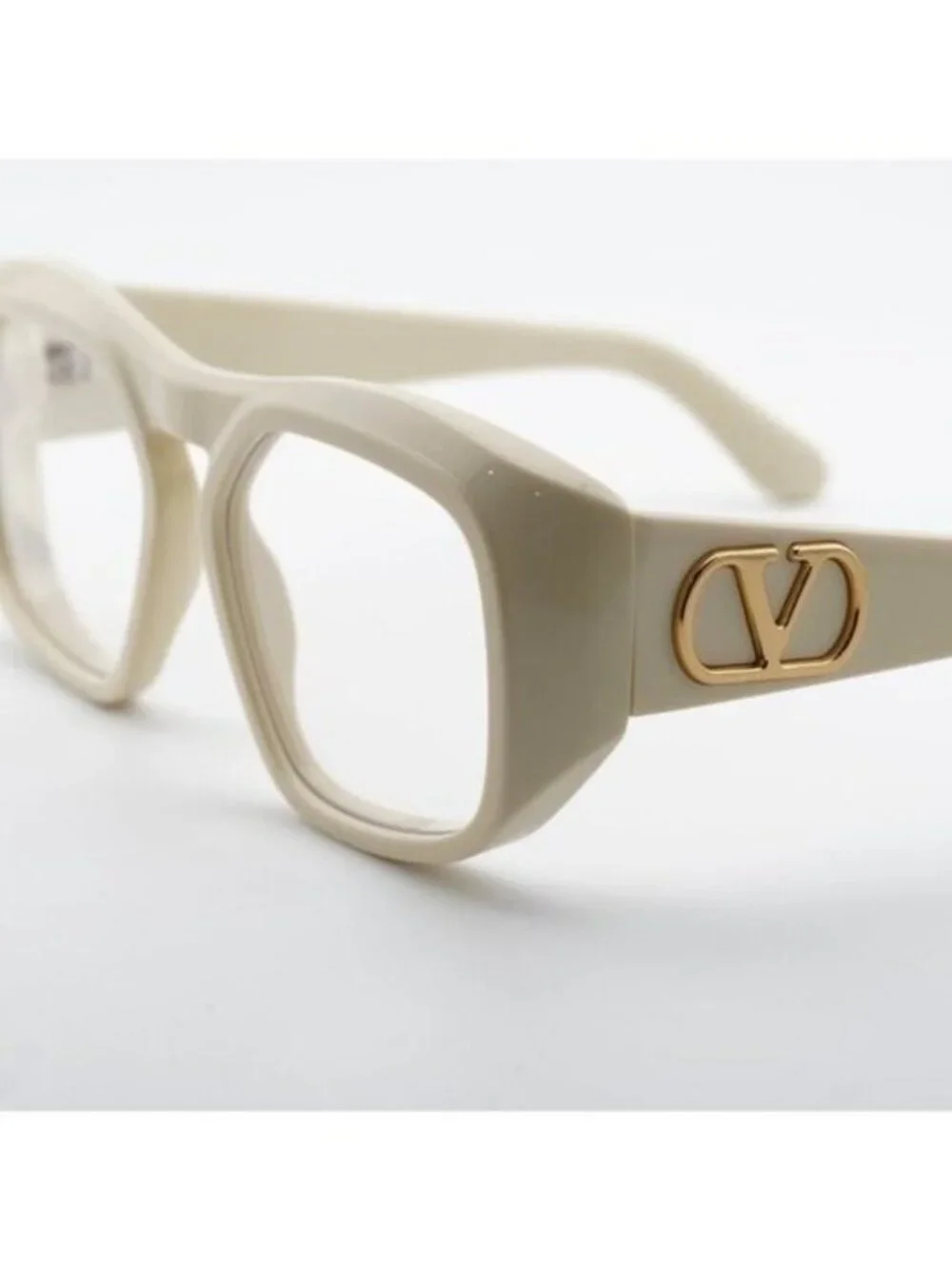 Valentino VLX-179C Eyeglasses White/Gold 55mm Square Frame